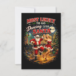 Tarjeta De Agradecimiento Bailando con Papá Noel