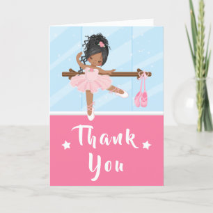 Tarjeta De Agradecimiento Bailarina Afroamericana Cumpleaños Rosa Gracias