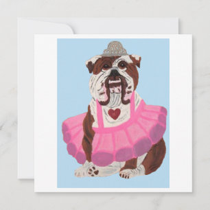 Tarjeta De Agradecimiento Bailarina Bulldog