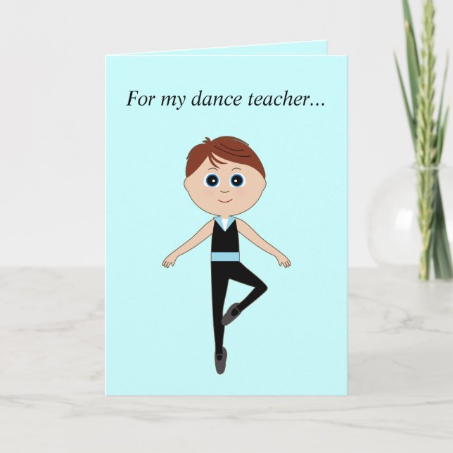 Tarjeta De Agradecimiento Bailarina de ballet niño: Gracias profesor (Anverso)