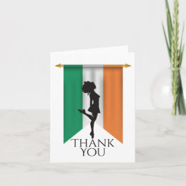 Tarjeta De Agradecimiento Bailarina irlandesa y bandera de Irlanda bailes de