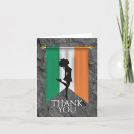 Tarjeta De Agradecimiento Bailarina irlandesa y bandera de Irlanda bailes de