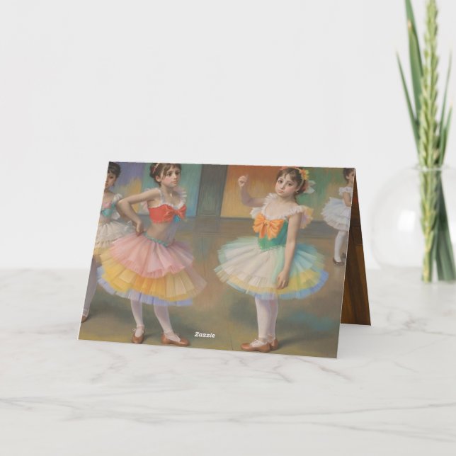 Tarjeta De Agradecimiento Bailarinas inspiradas por Degas (Reverso)