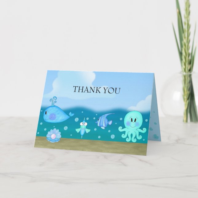 Tarjeta de agradecimiento bajo el mar (Anverso)