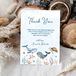 Tarjeta De Agradecimiento Bajo el mar Baby Shower
