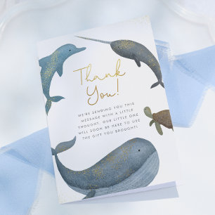 Tarjeta De Agradecimiento Bajo El Mar Chico Baby Shower Gracias