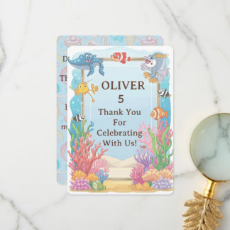 Tarjeta de agradecimiento Bajo el Mar, Cumpleaños 