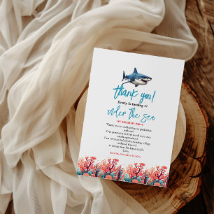 Tarjeta De Agradecimiento Bajo el mar Fiesta de primer cumpleaños