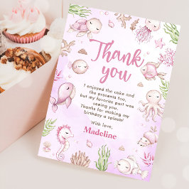 Tarjeta De Agradecimiento Bajo la fiesta de cumpleaños de Sea Chica