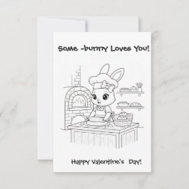 Tarjeta De Agradecimiento baker bunny Coloring  card Classroom Valentine 
