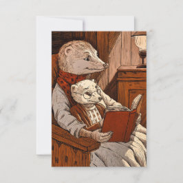 Tarjeta De Agradecimiento Balas leyendo un libro