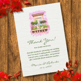 Tarjeta De Agradecimiento Balcón Boda mexicano