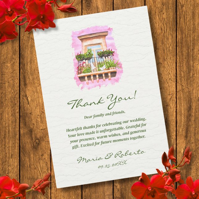 Tarjeta De Agradecimiento Balcón Boda mexicano (Subido por el creador)