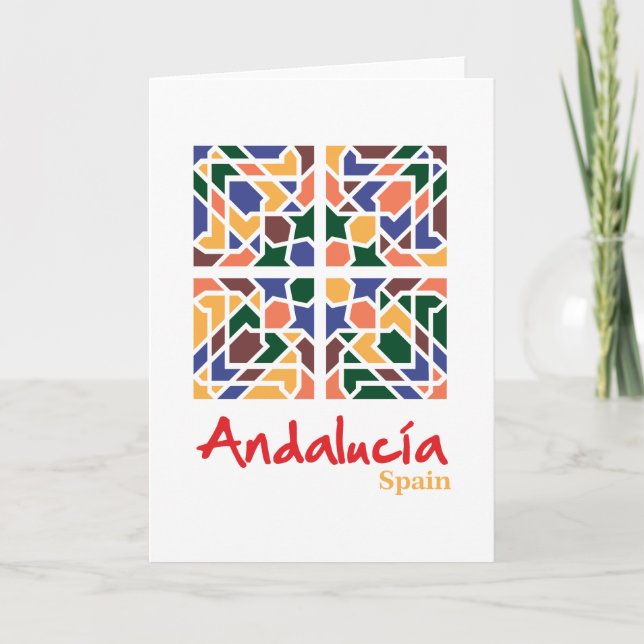 Tarjeta De Agradecimiento Baldosas andaluzas 1 (Anverso)