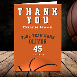 Tarjeta De Agradecimiento Ball de baloncesto Deportes Gracias entrenador