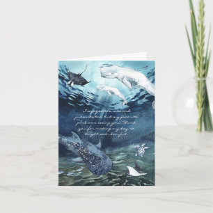 Tarjeta De Agradecimiento Ballena Beluga Océano   Foto Gracias