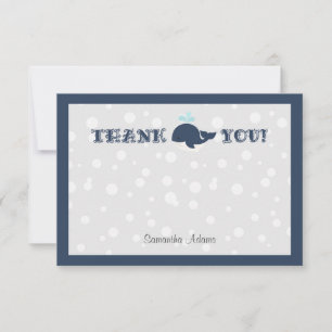 Tarjeta De Agradecimiento Ballena de océano azul marino