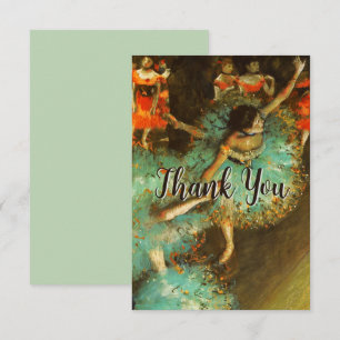 Tarjeta De Agradecimiento Ballerina Dance Green Dancer Edger Degas Painting