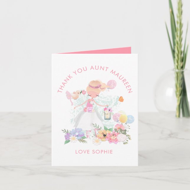 Tarjeta De Agradecimiento Ballerina Florals Nombre del destinatario Gracias (Anverso)