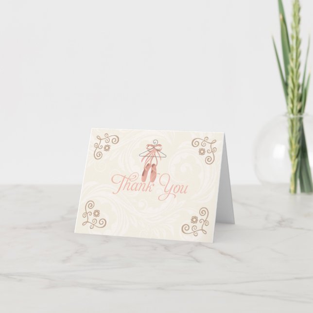 Tarjeta De Agradecimiento Ballerina Shoes Gracias Notecards (Anverso)