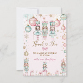 Tarjeta De Agradecimiento Ballerinas de Navidad de Invierno Cumpleaños de Ni