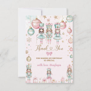 Tarjeta De Agradecimiento Ballerinas de Navidad de Invierno Cumpleaños de Ni