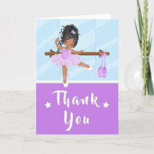 Tarjeta De Agradecimiento Ballet afroamericano púrpura cumpleaños gracias