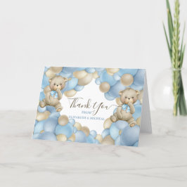 Tarjeta De Agradecimiento Balón acuático Teddy Tema Papel Napkin
