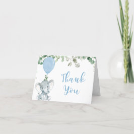 Tarjeta De Agradecimiento Balón azul elefante eucalipto vegetación