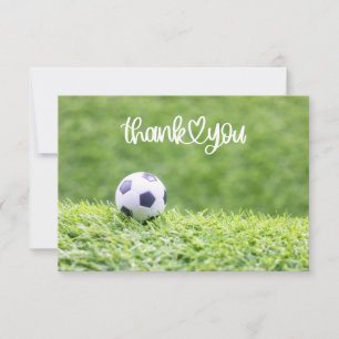 Tarjeta De Agradecimiento Balón de fútbol con palabra Gracias a entrenador