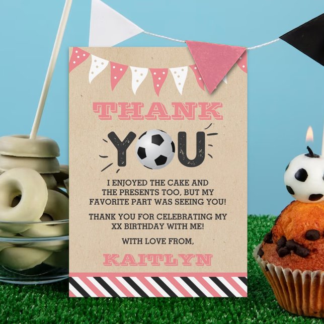 Tarjeta De Agradecimiento Balón de fútbol cualquiera cumpleaños de edad (Subido por el creador)