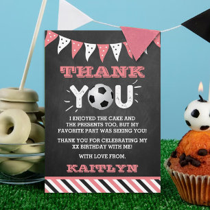 Tarjeta De Agradecimiento Balón de fútbol cualquiera cumpleaños de edad