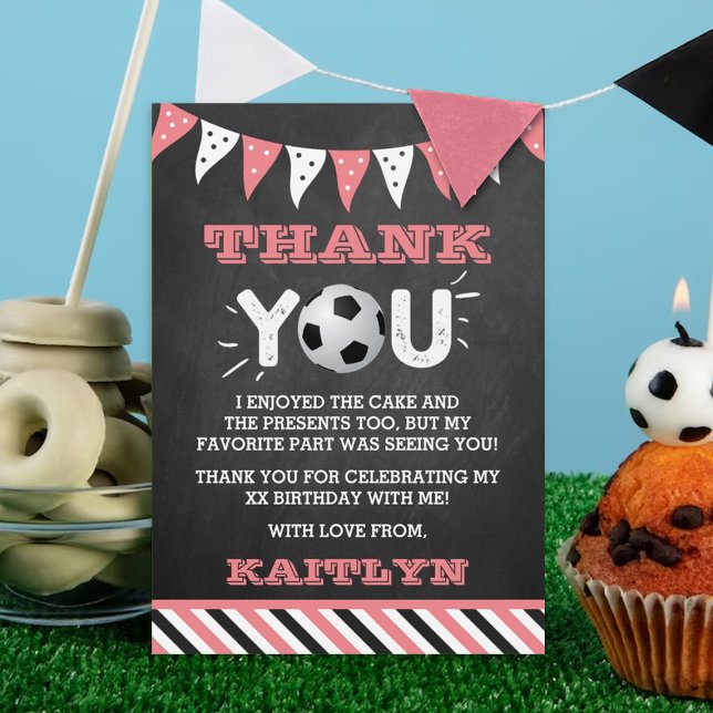 Tarjeta De Agradecimiento Balón de fútbol cualquiera cumpleaños de edad (Subido por el creador)