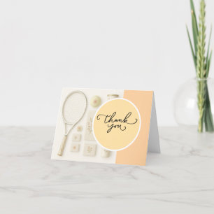 Tarjeta De Agradecimiento Balón de raqueta de equipos de tenis para el jugad