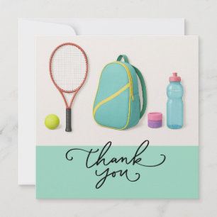Tarjeta De Agradecimiento Balón de raqueta de equipos de tenis para el jugad