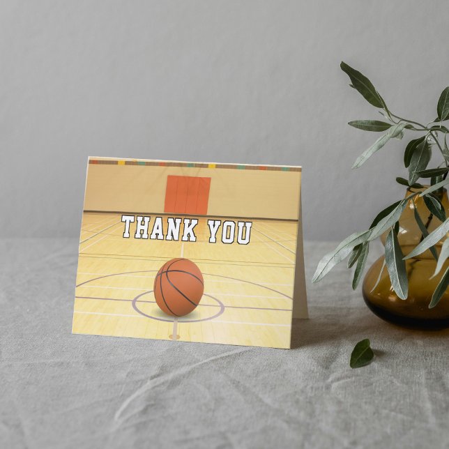 Tarjeta De Agradecimiento Baloncestistas Deportes (Basketball Court Sport Thank You Card
)