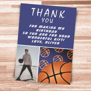 Tarjeta De Agradecimiento Baloncesto Ball Sports Birday Photo