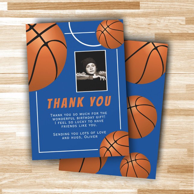 Tarjeta De Agradecimiento Baloncesto Ball Sports Birday Photo (Subido por el creador)