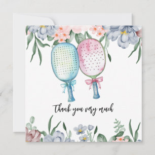Tarjeta De Agradecimiento Baloncesto con acuarela floral