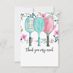 Tarjeta De Agradecimiento Baloncesto con acuarela floral