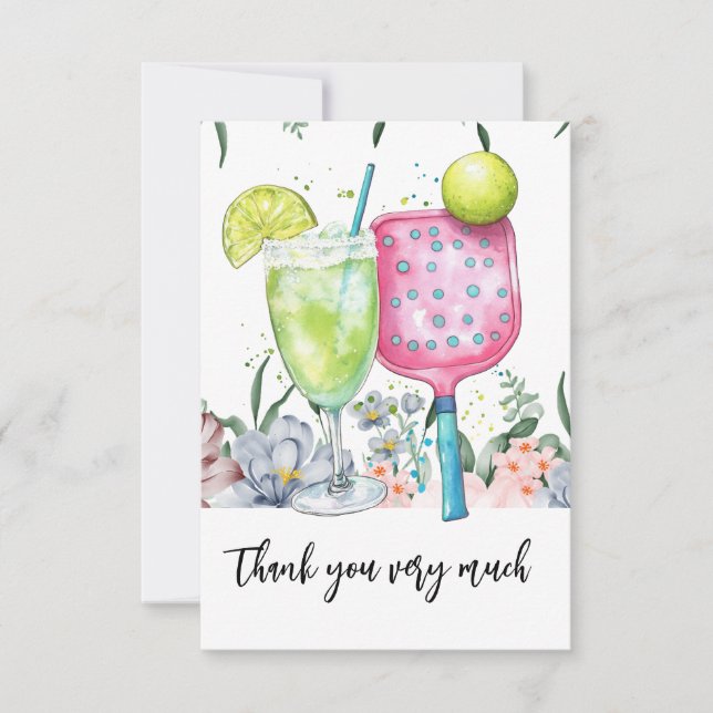 Tarjeta De Agradecimiento Baloncesto con acuarela floral (Anverso)