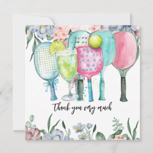 Tarjeta De Agradecimiento Baloncesto con acuarela floral