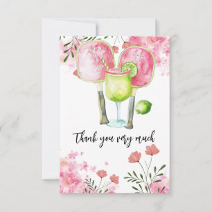 Tarjeta De Agradecimiento Baloncesto con acuarela floral