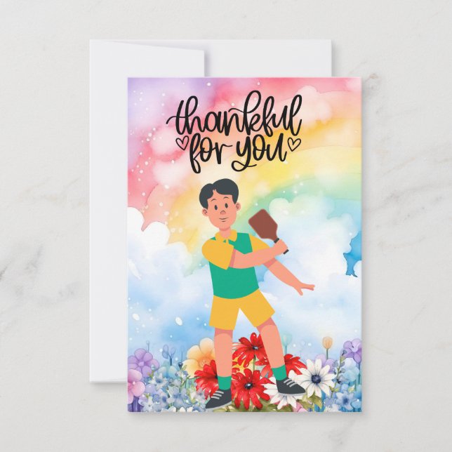 Tarjeta De Agradecimiento Baloncesto con flores (Anverso)