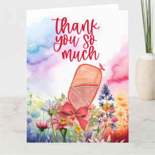 Tarjeta De Agradecimiento Baloncesto con flores