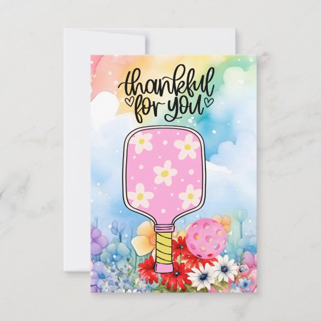 Tarjeta De Agradecimiento Baloncesto con flores (Anverso)