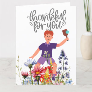 Tarjeta De Agradecimiento Baloncesto con flores
