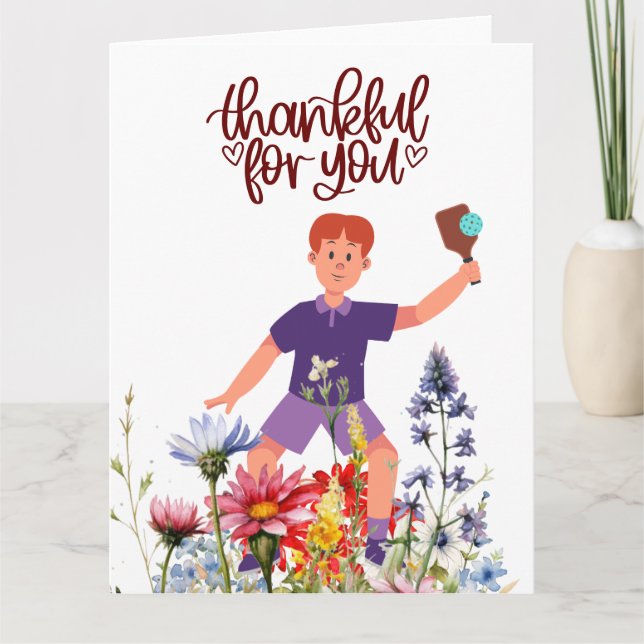 Tarjeta De Agradecimiento Baloncesto con flores (Anverso)