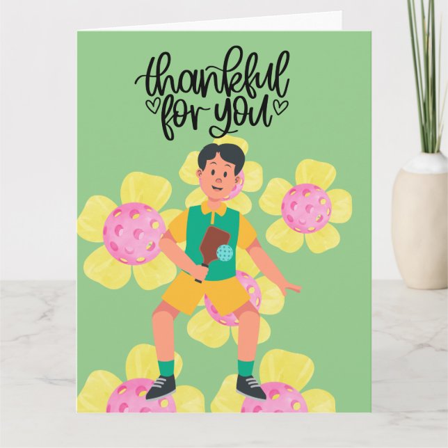 Tarjeta De Agradecimiento Baloncesto con flores (Anverso)