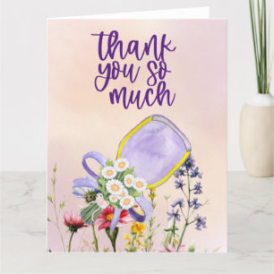 Tarjeta De Agradecimiento Baloncesto con flores